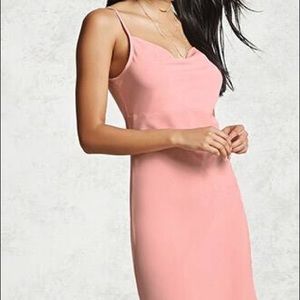 👙NWT F21 Blush Cowl Neck Slip Dress Size Small